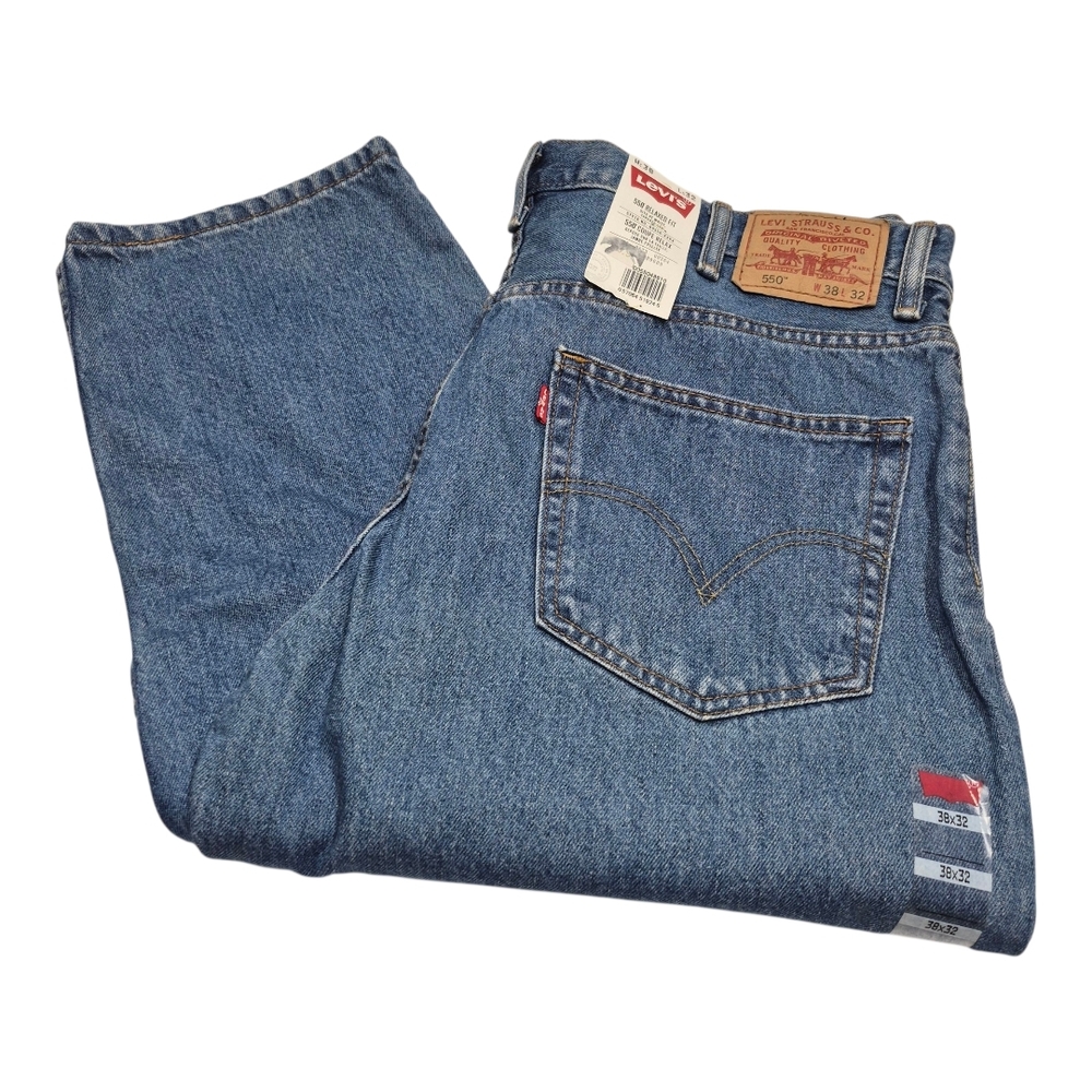 New Levi's Men's Relaxed Fit Denim Jeans 550 Size 38 32